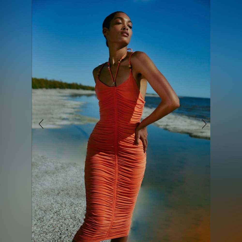 A.L.C. Allegra Ruched Jersey Midi Dress